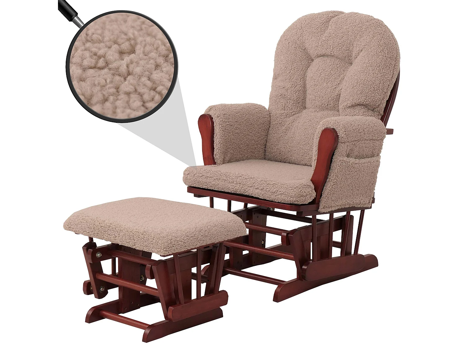 Fauteuil de relaxation MCW-C76,  brun Bâti foncé