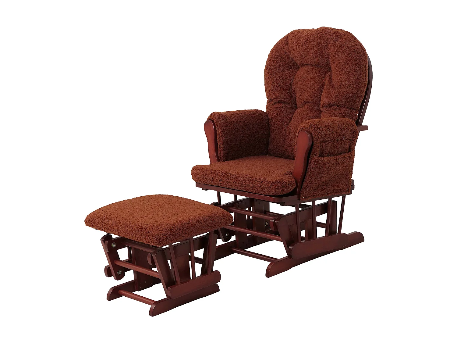 Fauteuil de relaxation MCW-C76,  brun rouille Bâti foncé