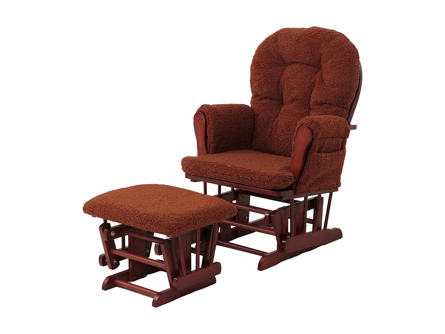 Fauteuil de relaxation MCW-C76,  brun rouille Bâti foncé