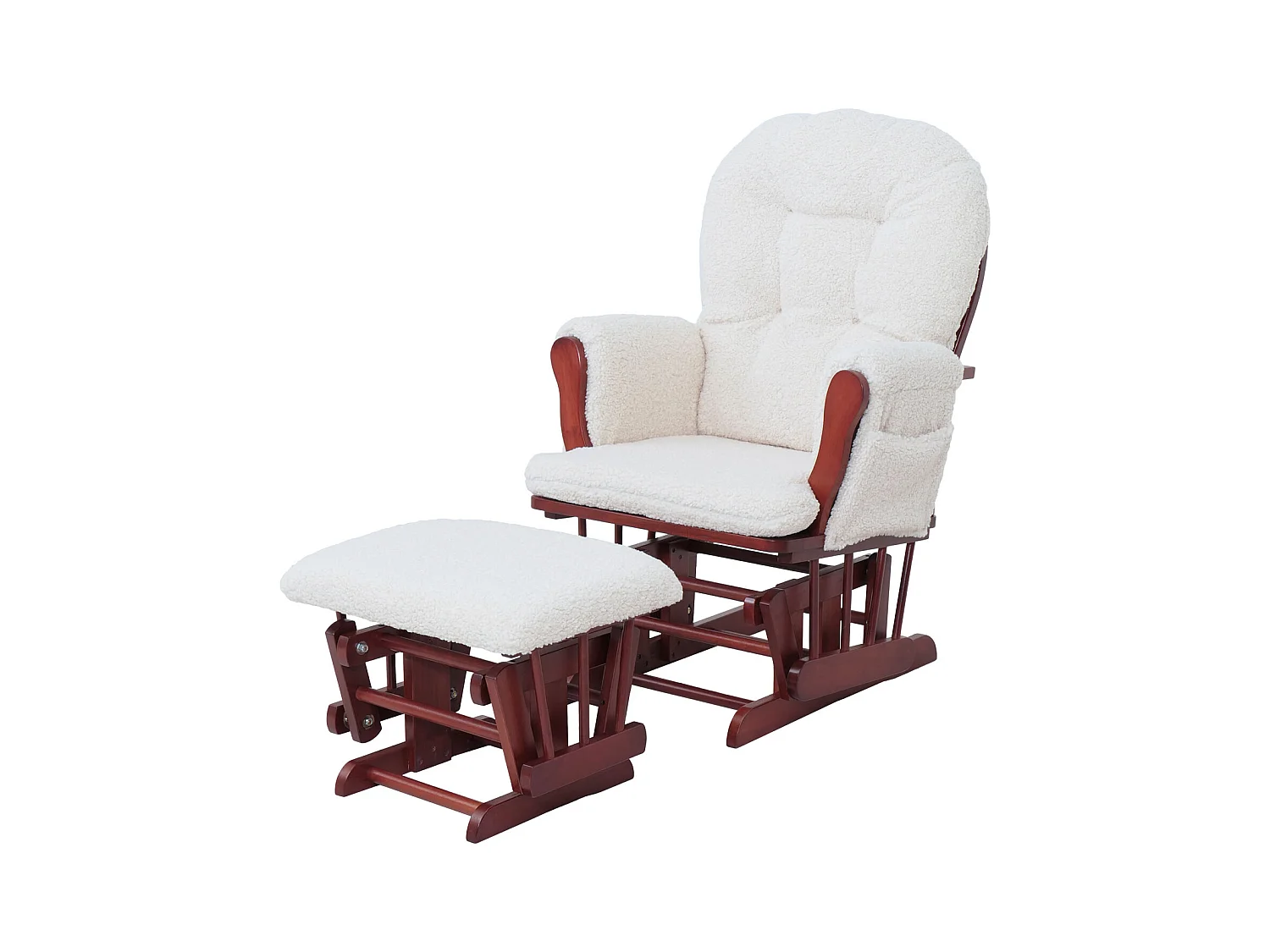 Fauteuil de relaxation MCW-C76,  crème Bâti foncé