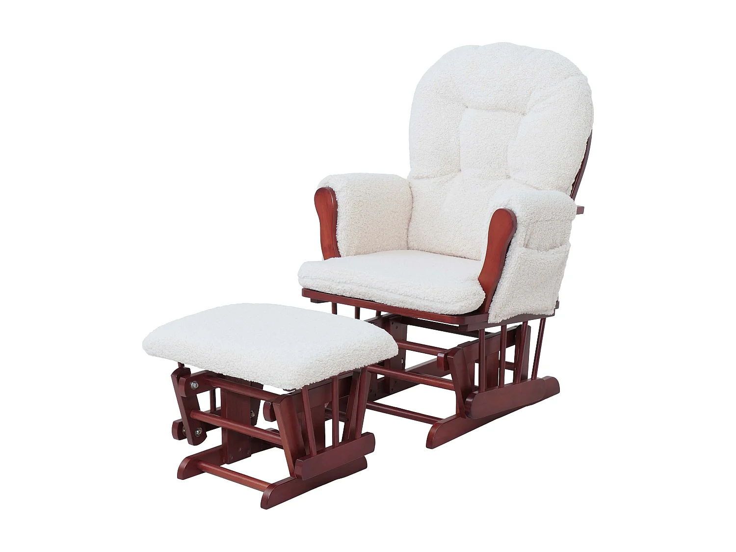 Fauteuil de relaxation MCW-C76,  crème Bâti foncé
