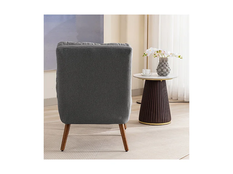 Fauteuil avec pouf en tissu gris - 5 niveau de dossier réglable - charge max 90kg - 65x50x96.5cm