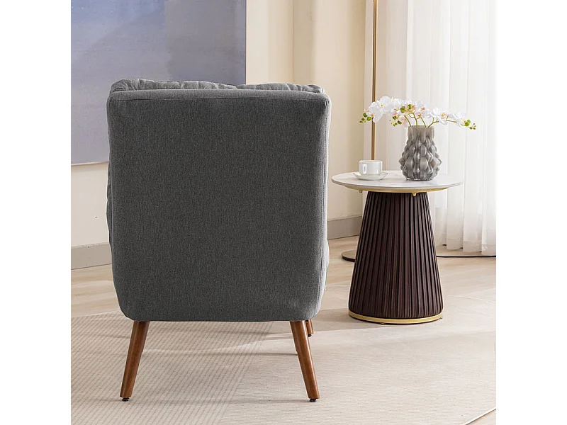 Fauteuil avec pouf en tissu gris - 5 niveau de dossier réglable - charge max 90kg - 65x50x96.5cm