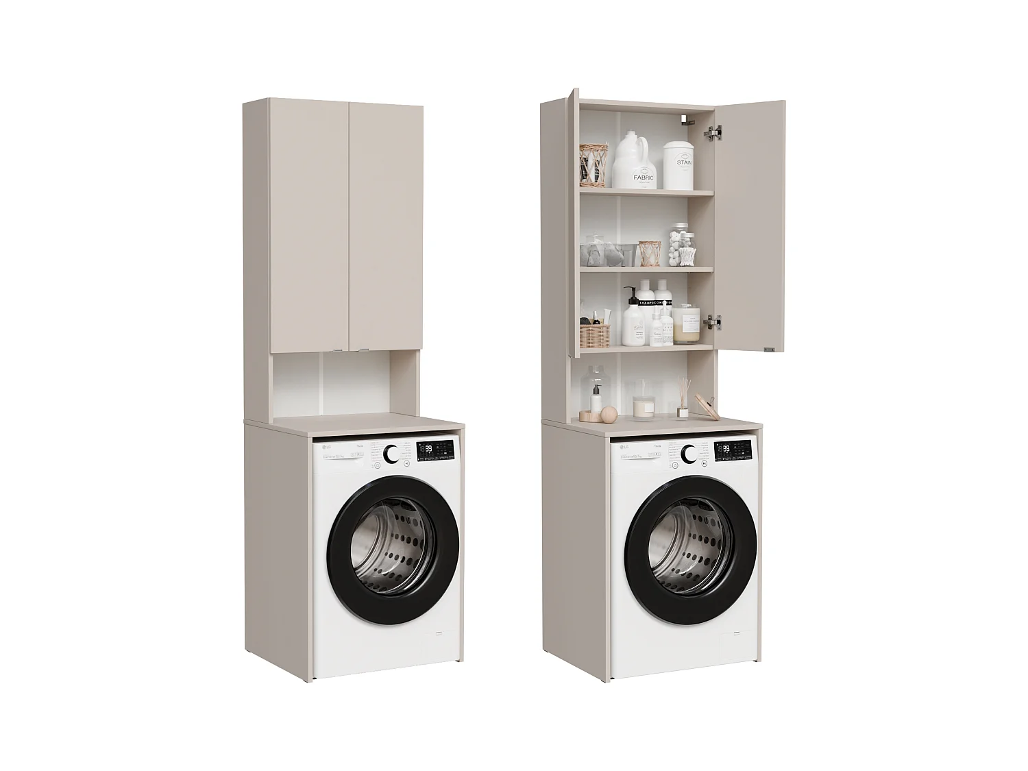 Armoire pour Machine À Laver Meuble De Rangement Salle De Bain 65 x 90 x 56 cm