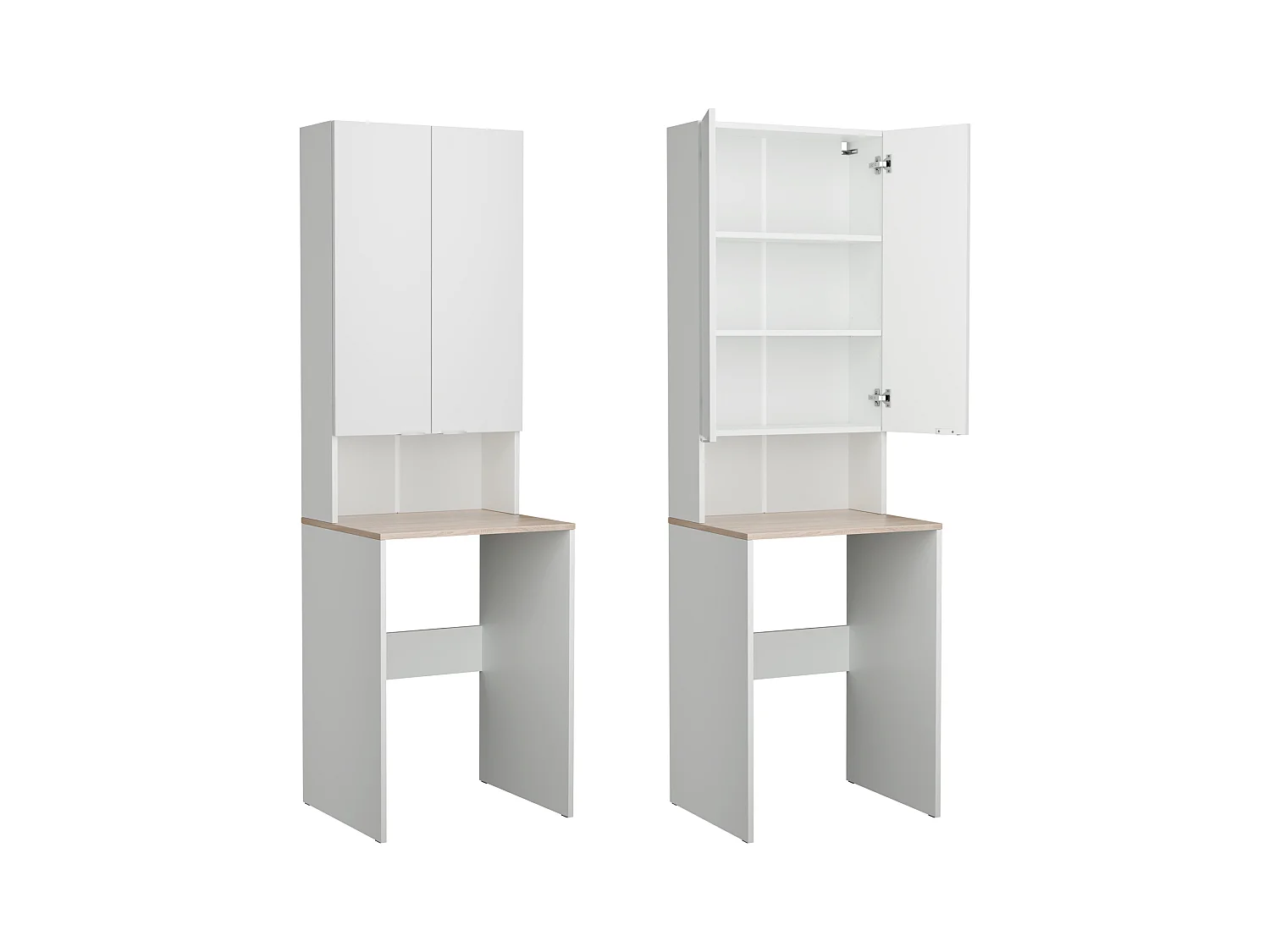 Armoire pour Machine À Laver Meuble De Rangement Salle De Bain 65 x 90 x 56 cm