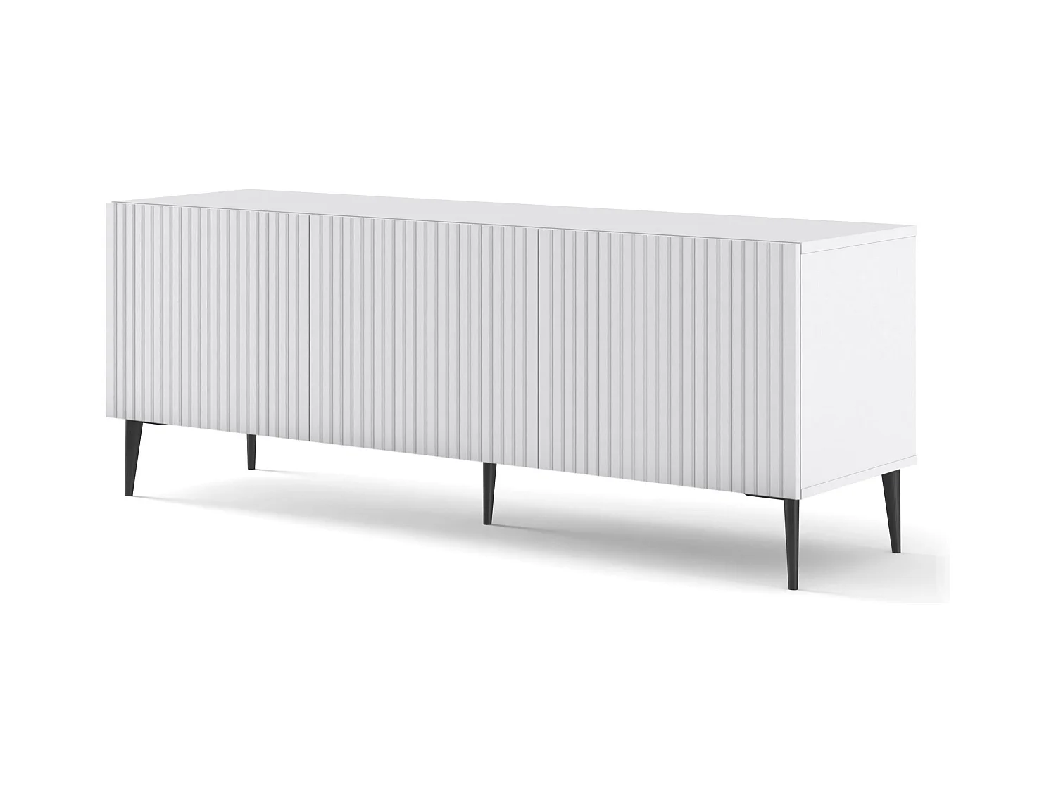 TV-Schrank Ravenna B 150 cm aus 3D-gefrästem MDF mit stylischen Pin-Beinen