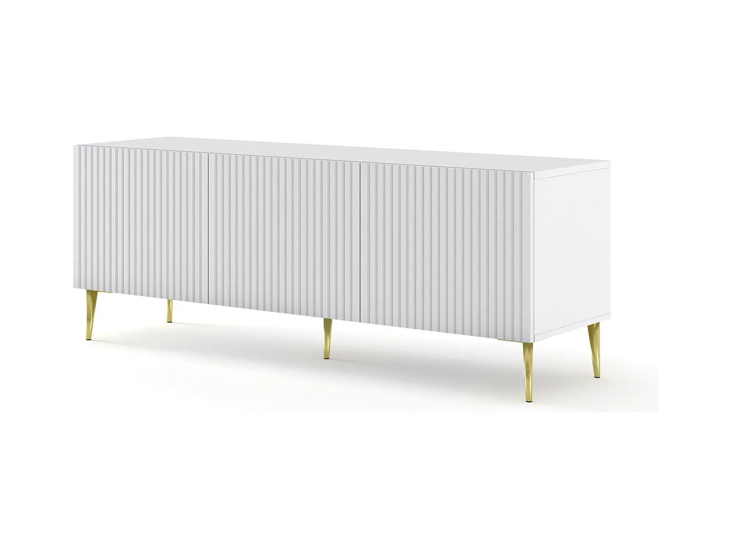 TV-Schrank Ravenna B 150 cm aus 3D-gefrästem MDF mit stylischen Pin-Beinen