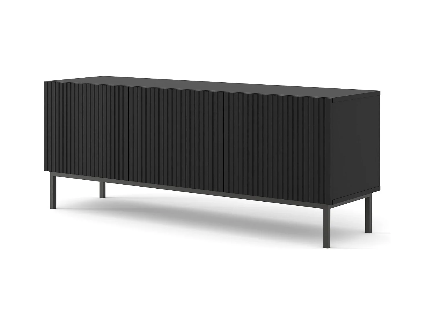 Meuble TV Ravenna B 150 cm MDF usiné 3D avec cadre, finition plaquée