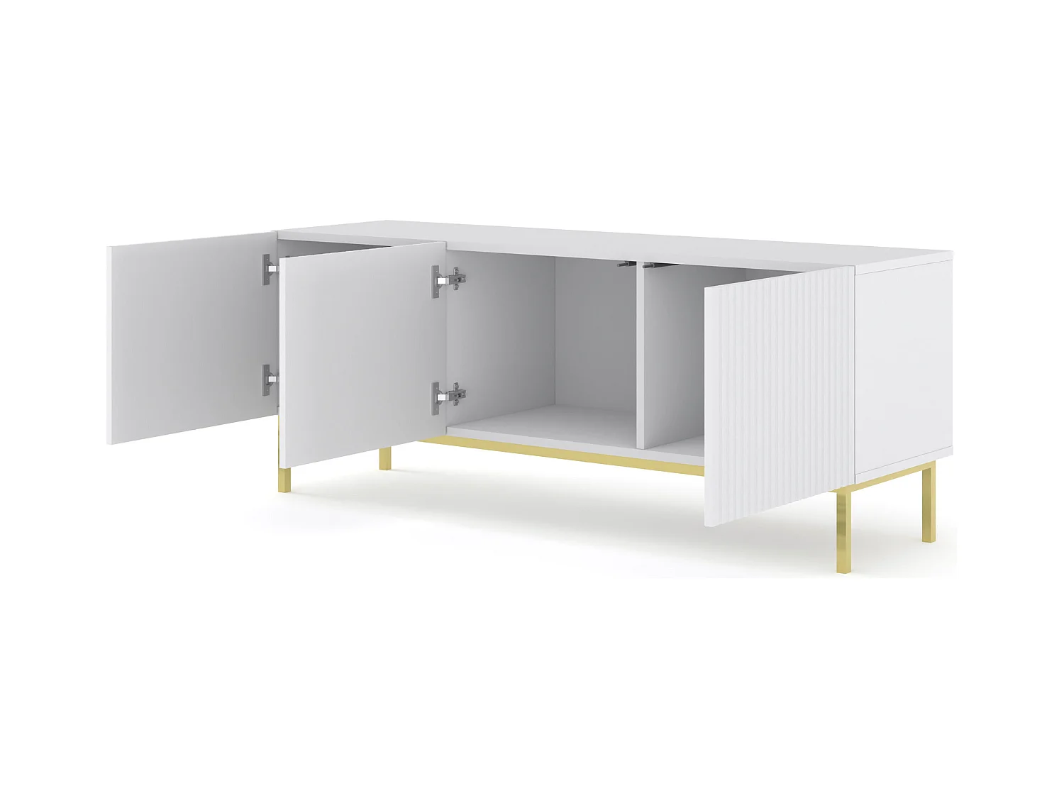 TV-Schrank Ravenna B 150 cm aus 3D-gefrästem MDF mit elegantem Rahmen