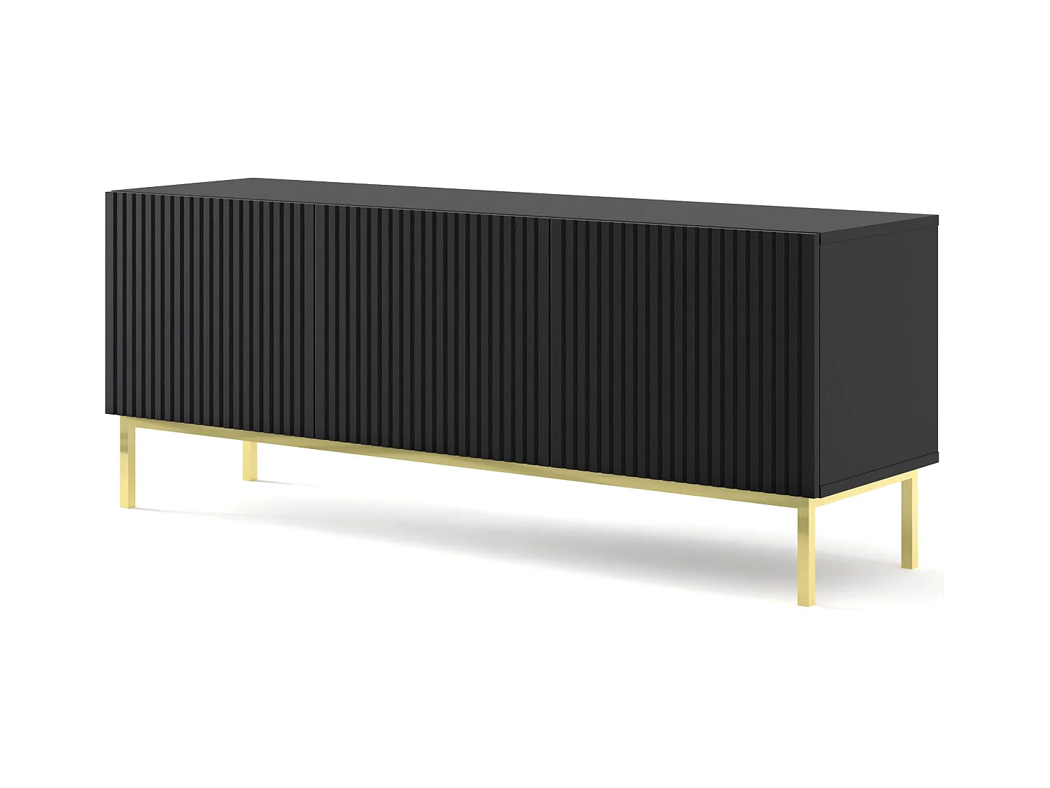 Meuble TV Ravenna B 150 cm MDF usiné 3D avec cadre, finition plaquée