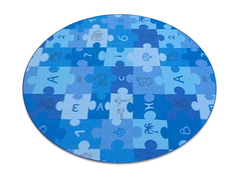 Teppich kreis PUZZLE blau  cercle 100 cm