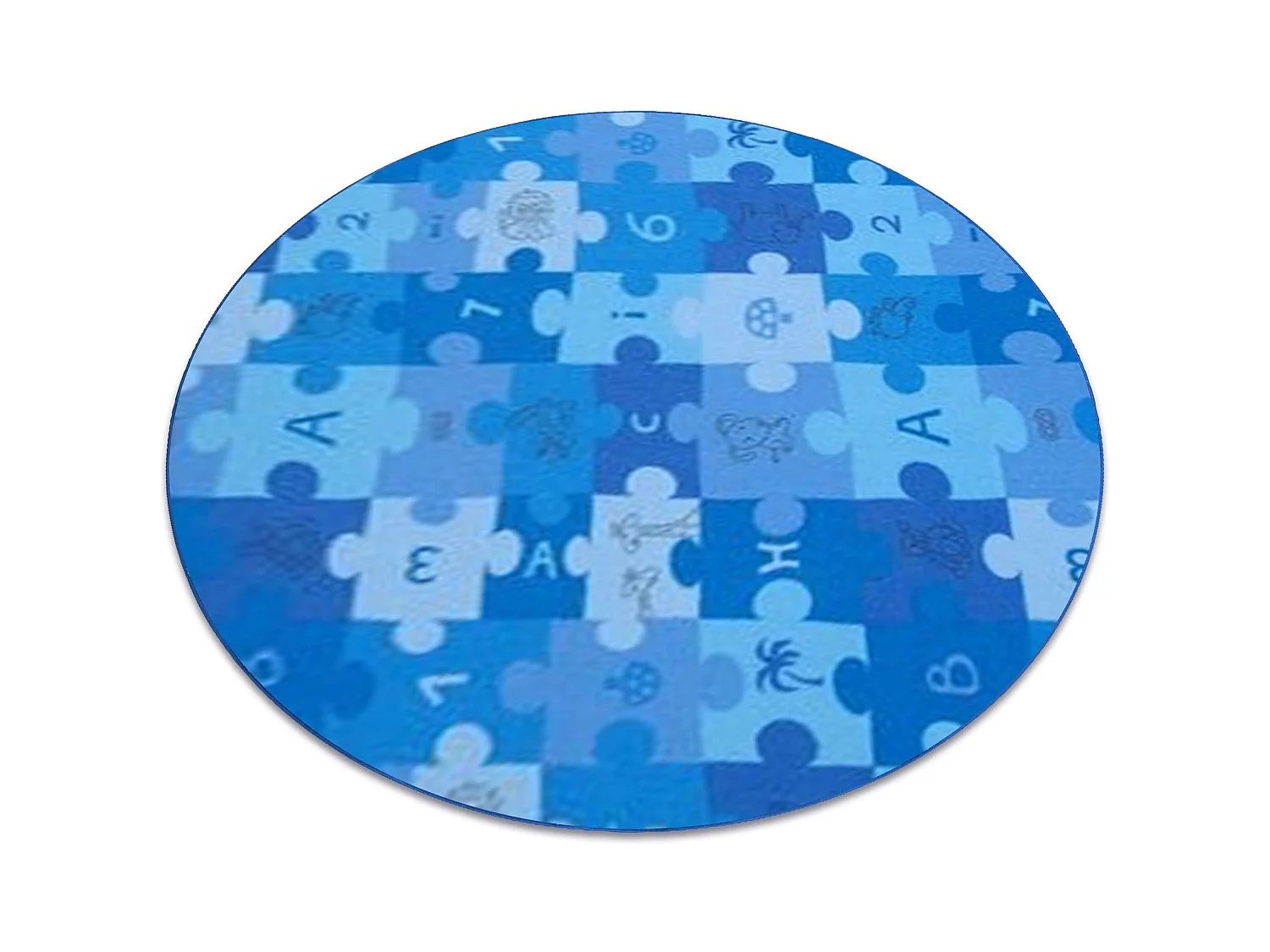 Tapis enfant PUZZLES bleu cercle cercle 100 cm
