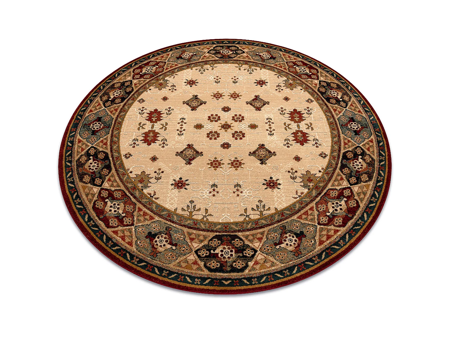 Tapis en laine OMEGA cercle TAROS oriental rudy 2 terre cuite cercle 135 cm