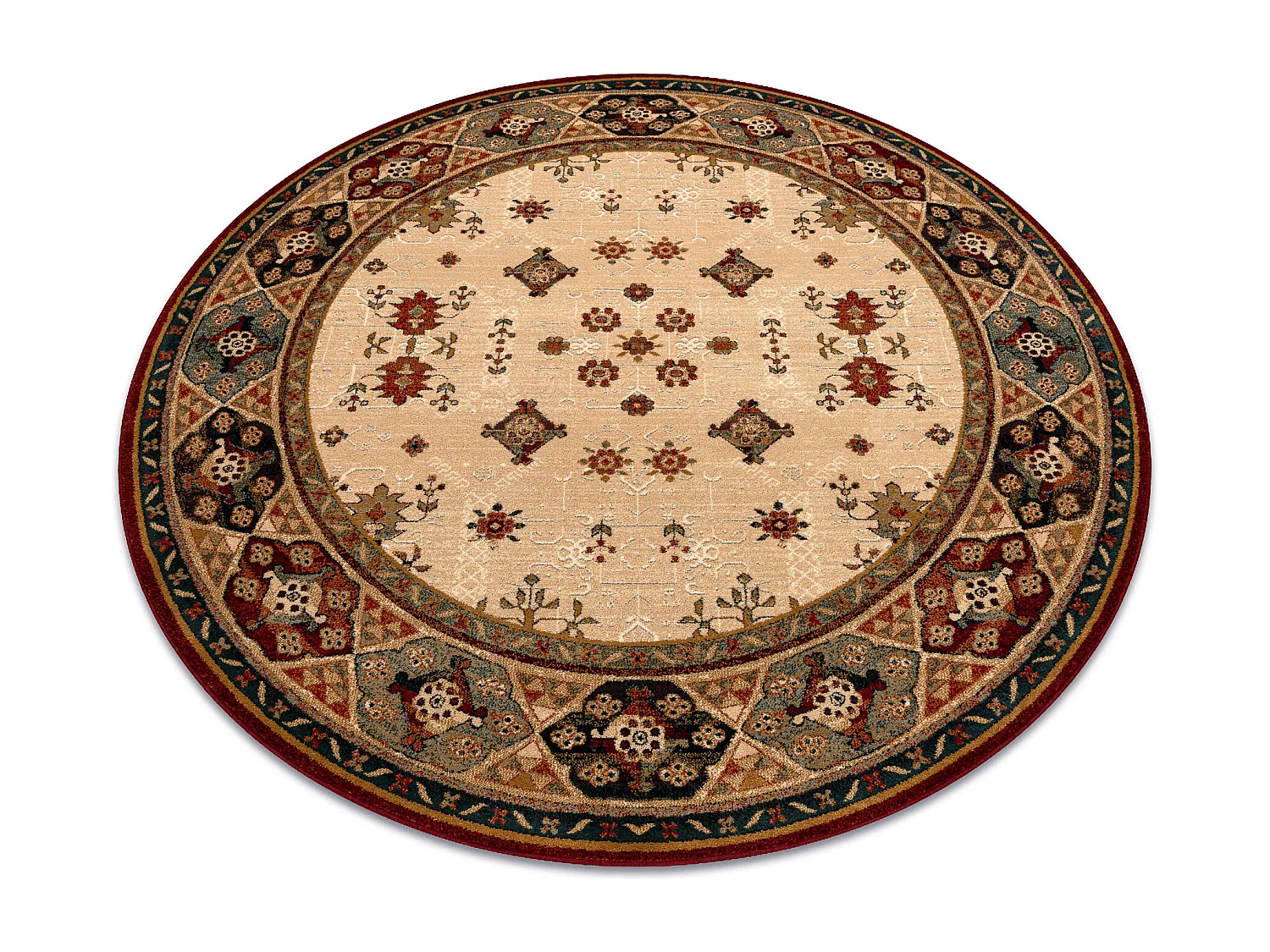 Wollteppich OMEGA Kreis TAROS orientalisch rote 2 Terrakotta cercle 135 cm