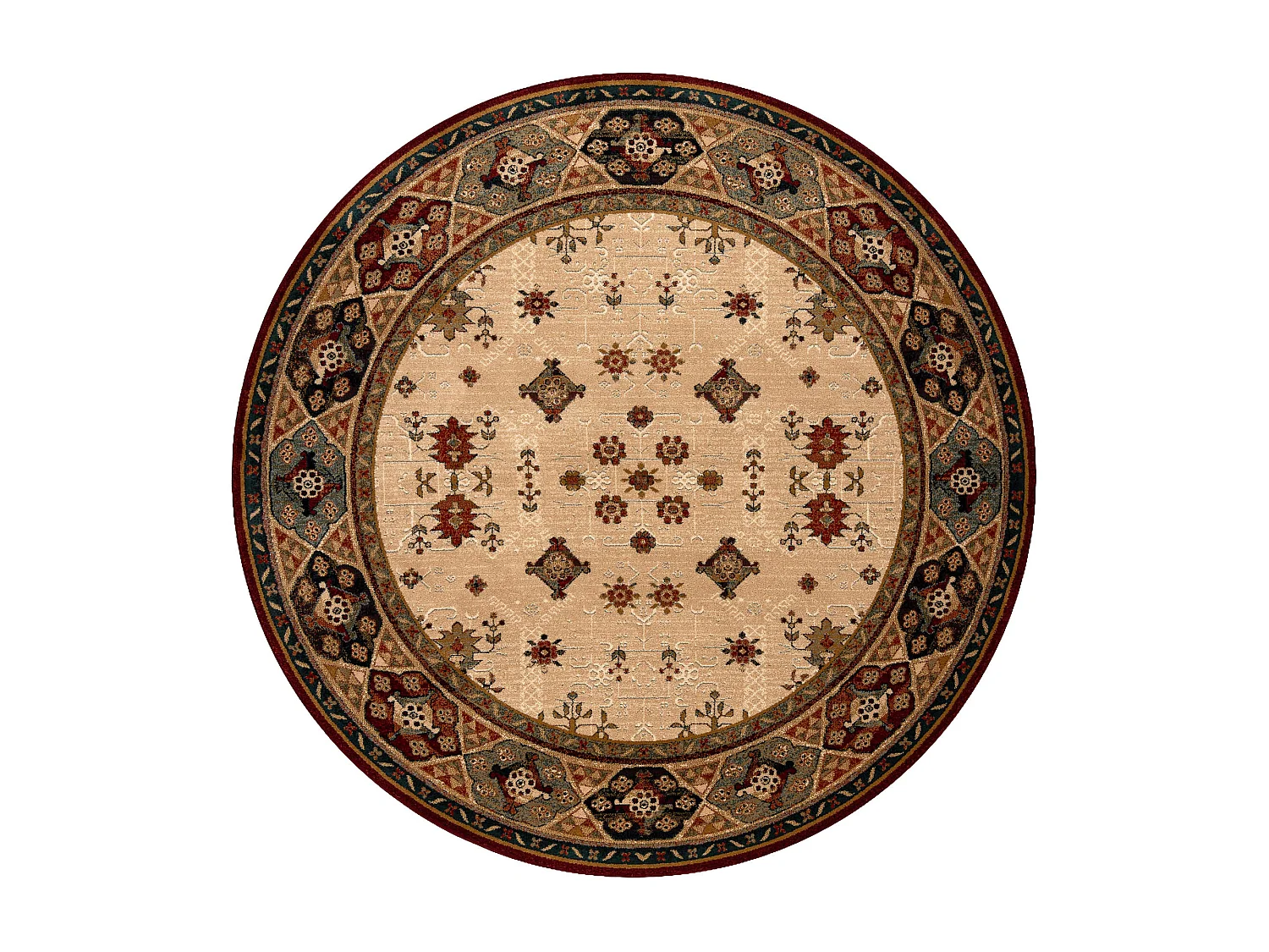 Wollteppich OMEGA Kreis TAROS orientalisch rote 2 Terrakotta cercle 135 cm