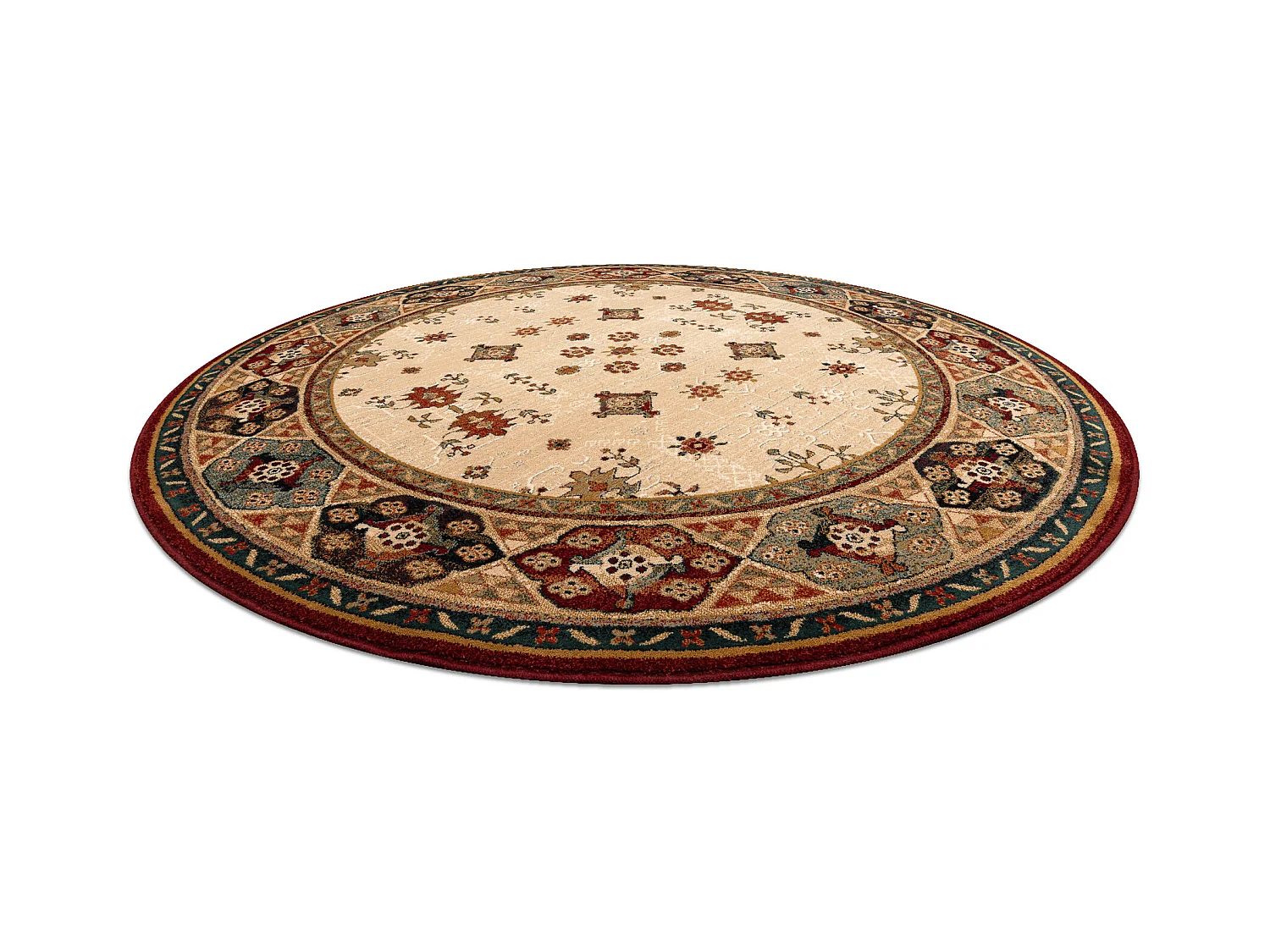 Tapis en laine OMEGA cercle TAROS oriental rudy 2 terre cuite cercle 200 cm