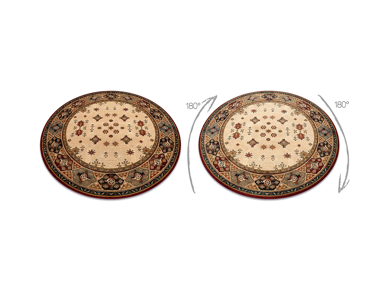 Tappeto di lana OMEGA cerchio TAROS orientale rudy 2 terracotta cercle 200 cm