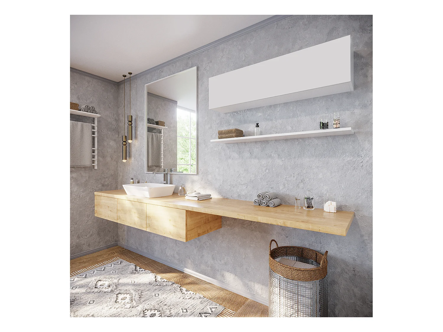 Armoire de salle de bain - 60, 80 et 120 cm - Armoire murale pliable - Meuble de salle de bain