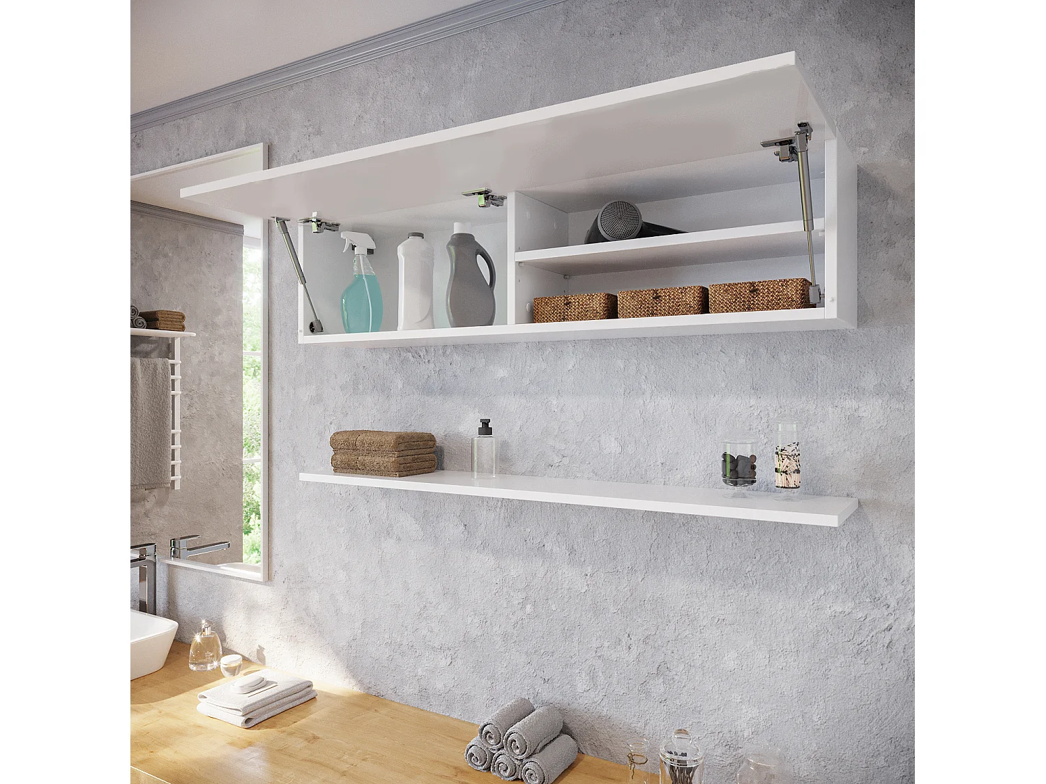 Szafka łazienkowa - 60, 80 i 120 cm - Wisząc szafka - Mebel do łazienki