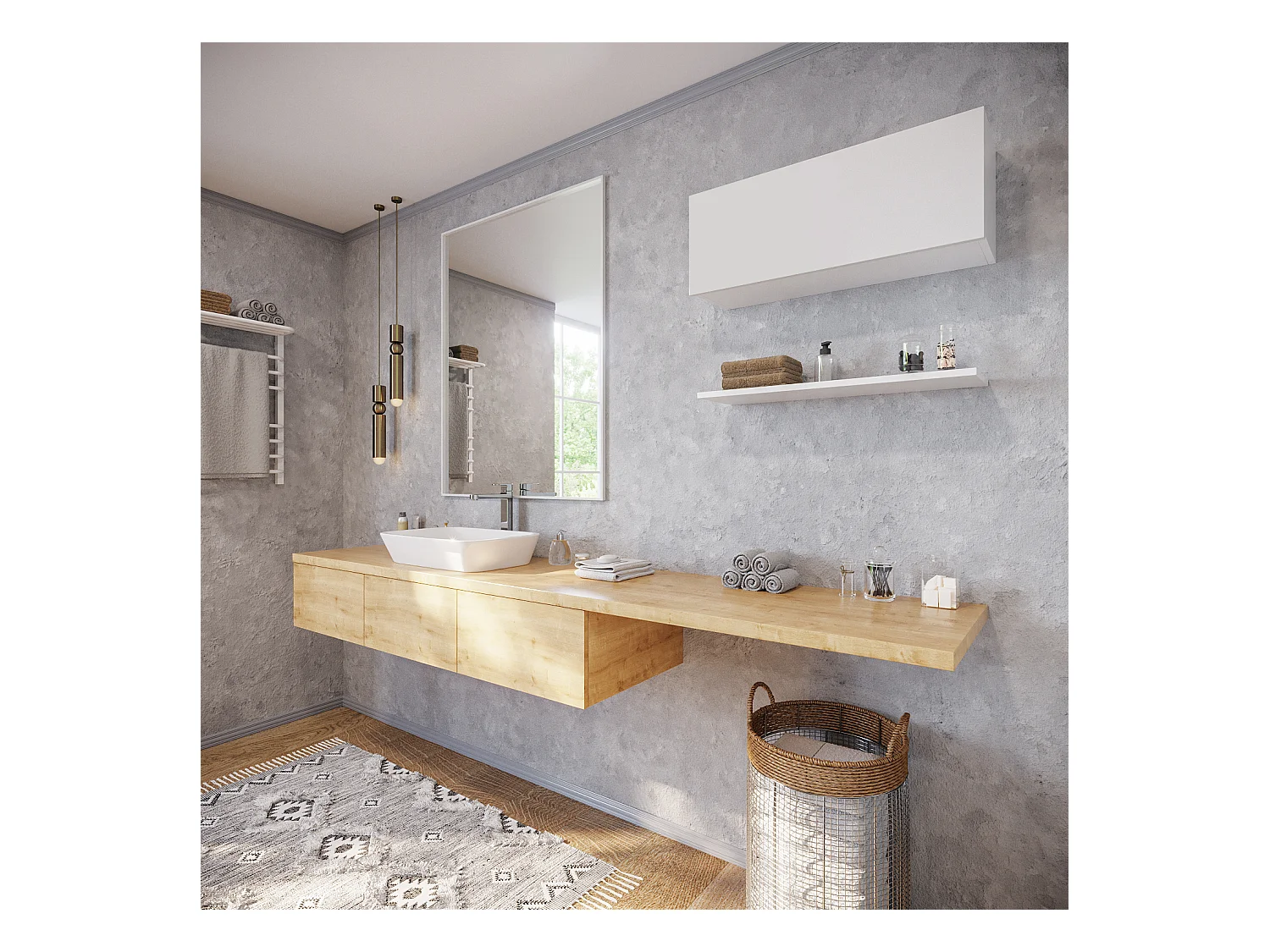 Armoire de salle de bain - 60, 80 et 120 cm - Armoire murale pliable - Meuble de salle de bain