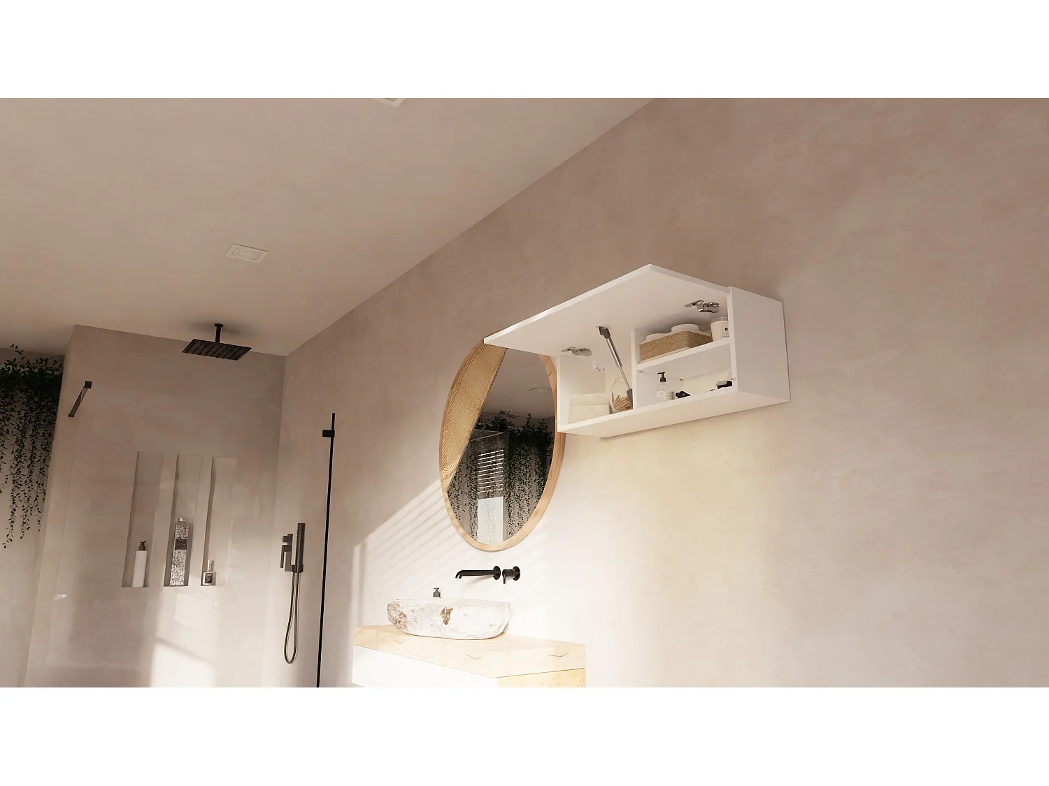 Armoire de salle de bain - 60, 80 et 120 cm - Armoire murale pliable - Meuble de salle de bain