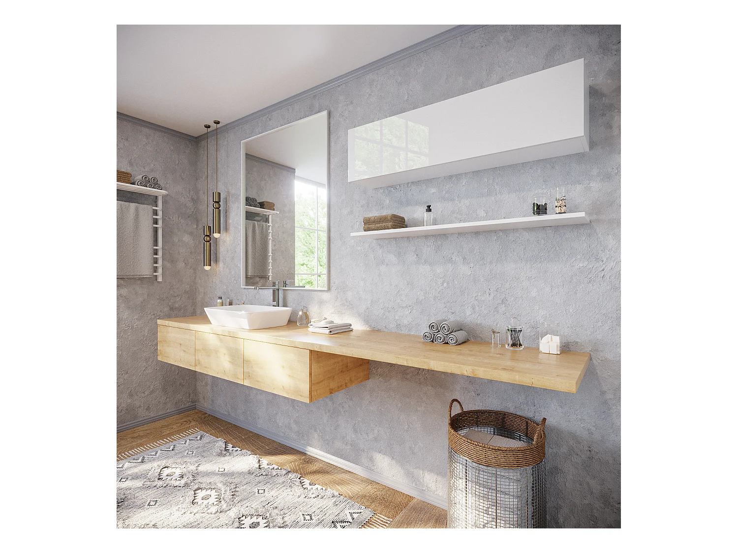 Armoire de salle de bain - 60, 80 et 120 cm - Armoire murale pliable - Meuble de salle de bain