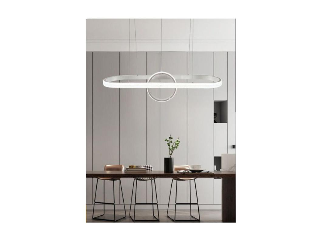 Trade Shop - LED DESIGN OVAL WEISS MODERN KREIS PENDEL LEUCHTER 54W LP-30B -