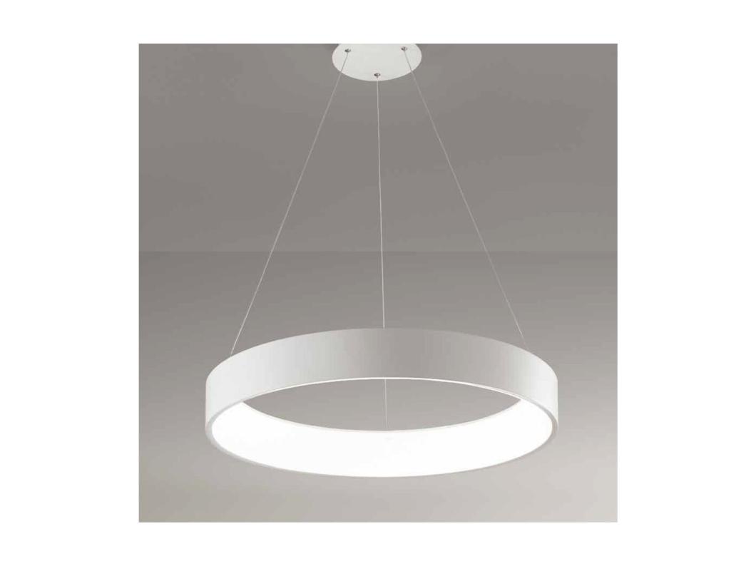 Trade Shop - KRONLEUCHTER LAMPE RING SILBER 45CM LICHT LED DECKE PENDEL -