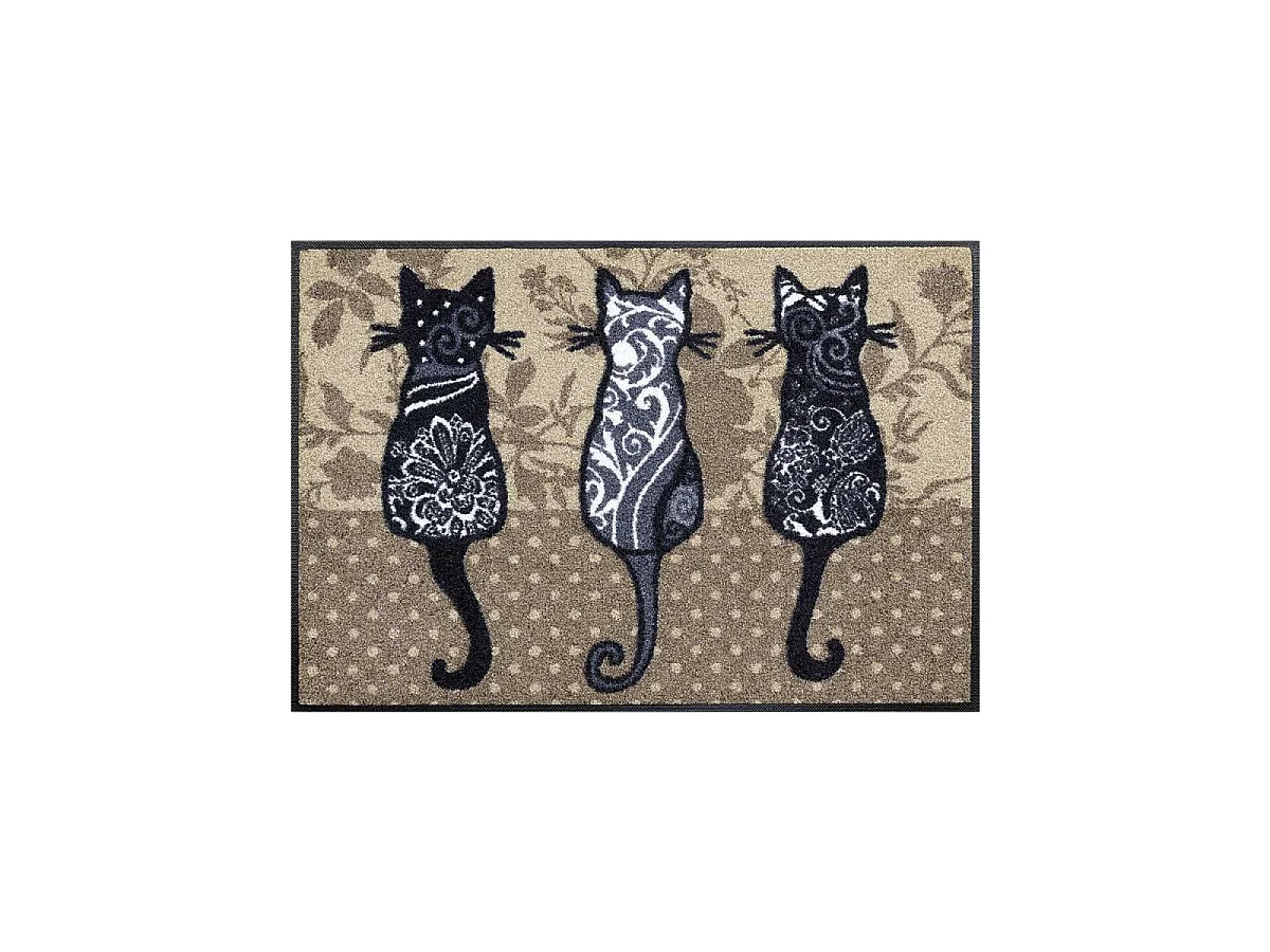 Paillasson 50x75 tissé motif animaux KATBANDE marron