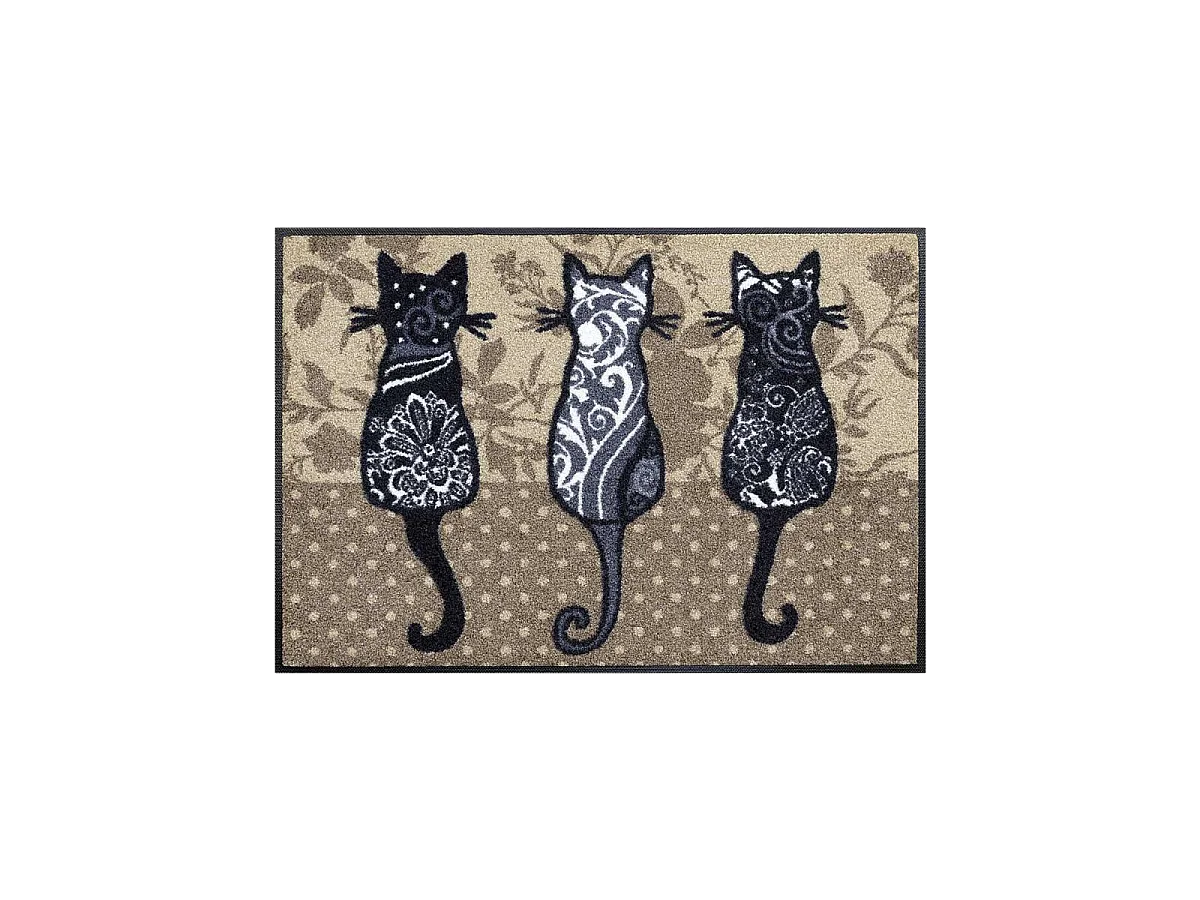 Paillasson 50x75 tissé motif animaux KATBANDE marron