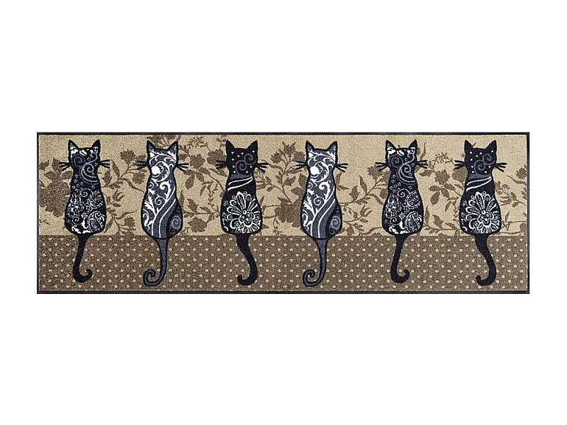 Geweven rechthoekige deurmat 50x75 cm dierenmotief bruin, anti-mijt, UV-bestendig, Oeko-Tex, polyester