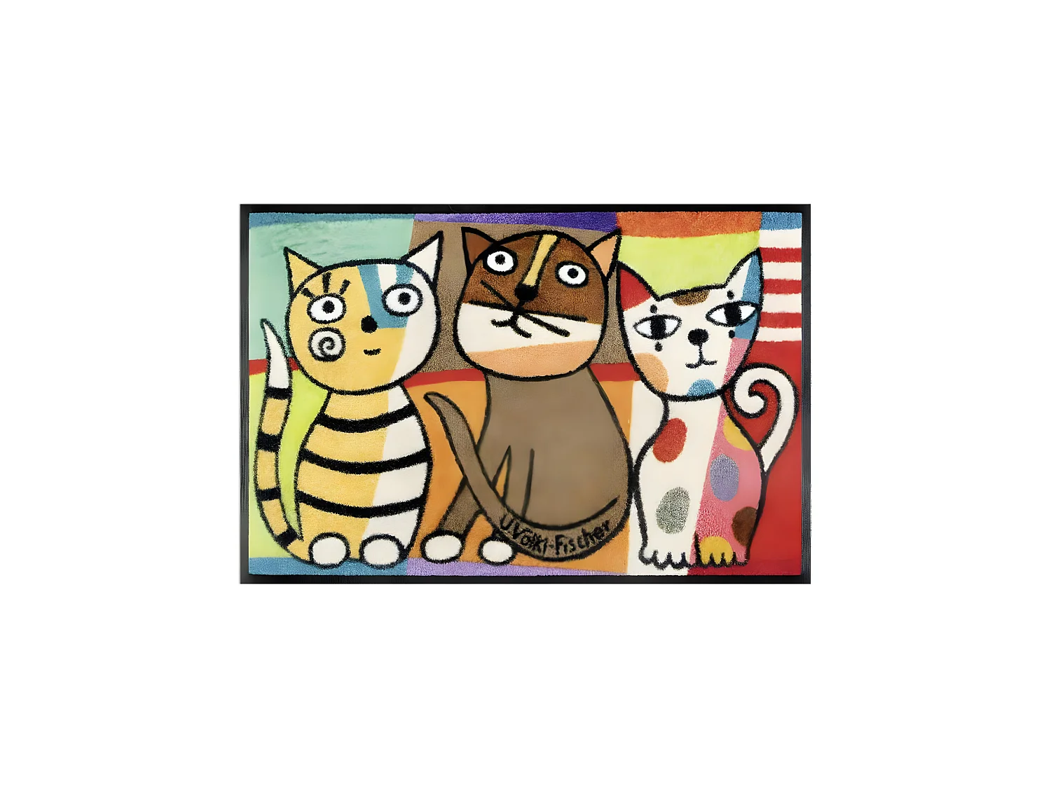 Paillasson 50x75 tissé motif animaux TREFFEN multicolore