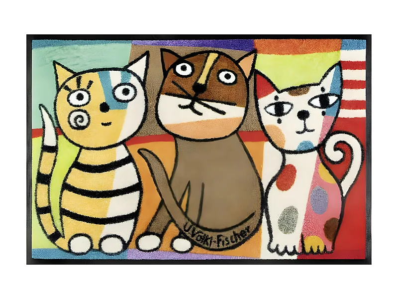 Paillasson 50x75 tissé motif animaux TREFFEN multicolore