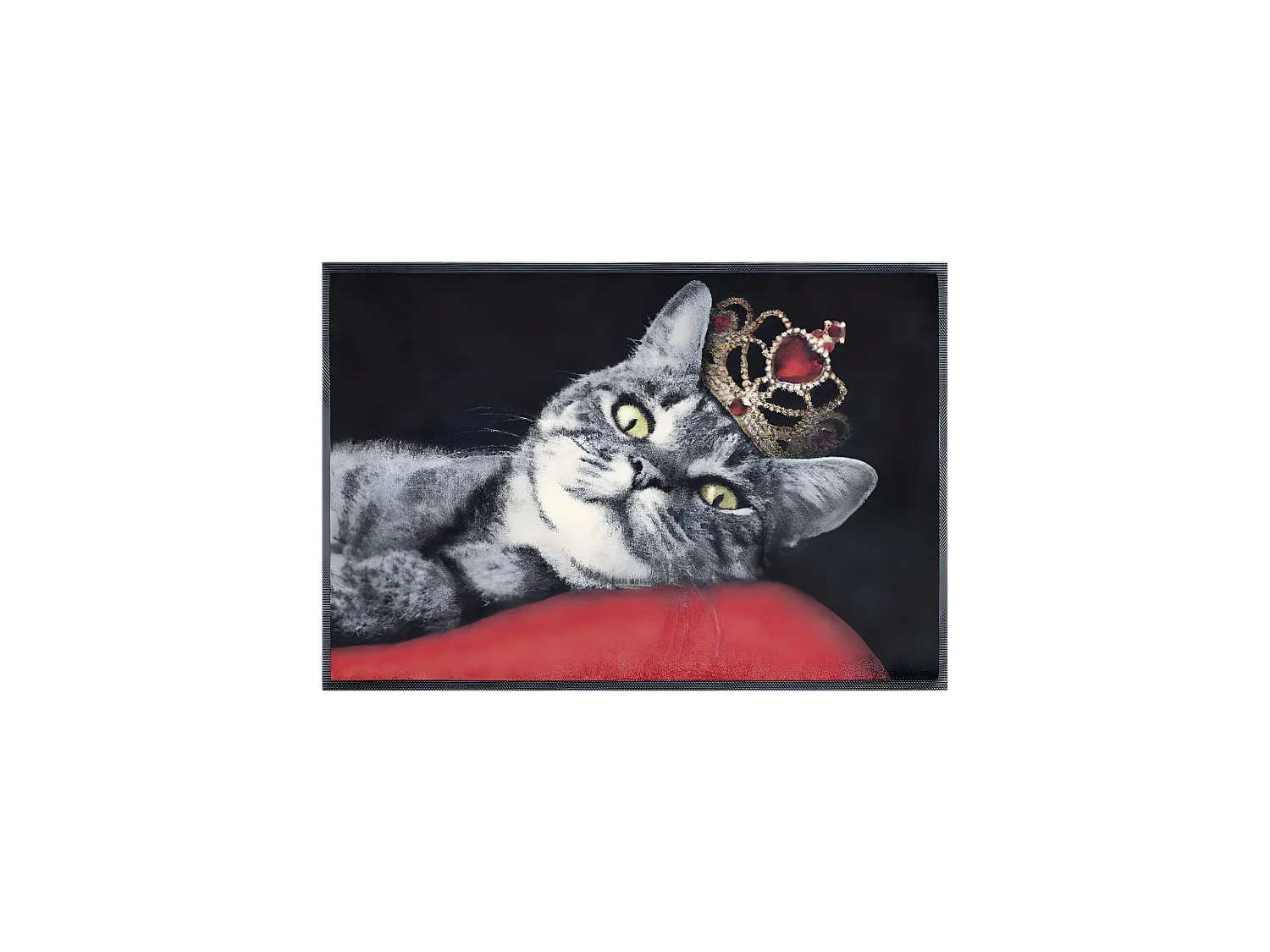 Paillasson 50x75 tissé motif animaux ROYAL CAT rouge