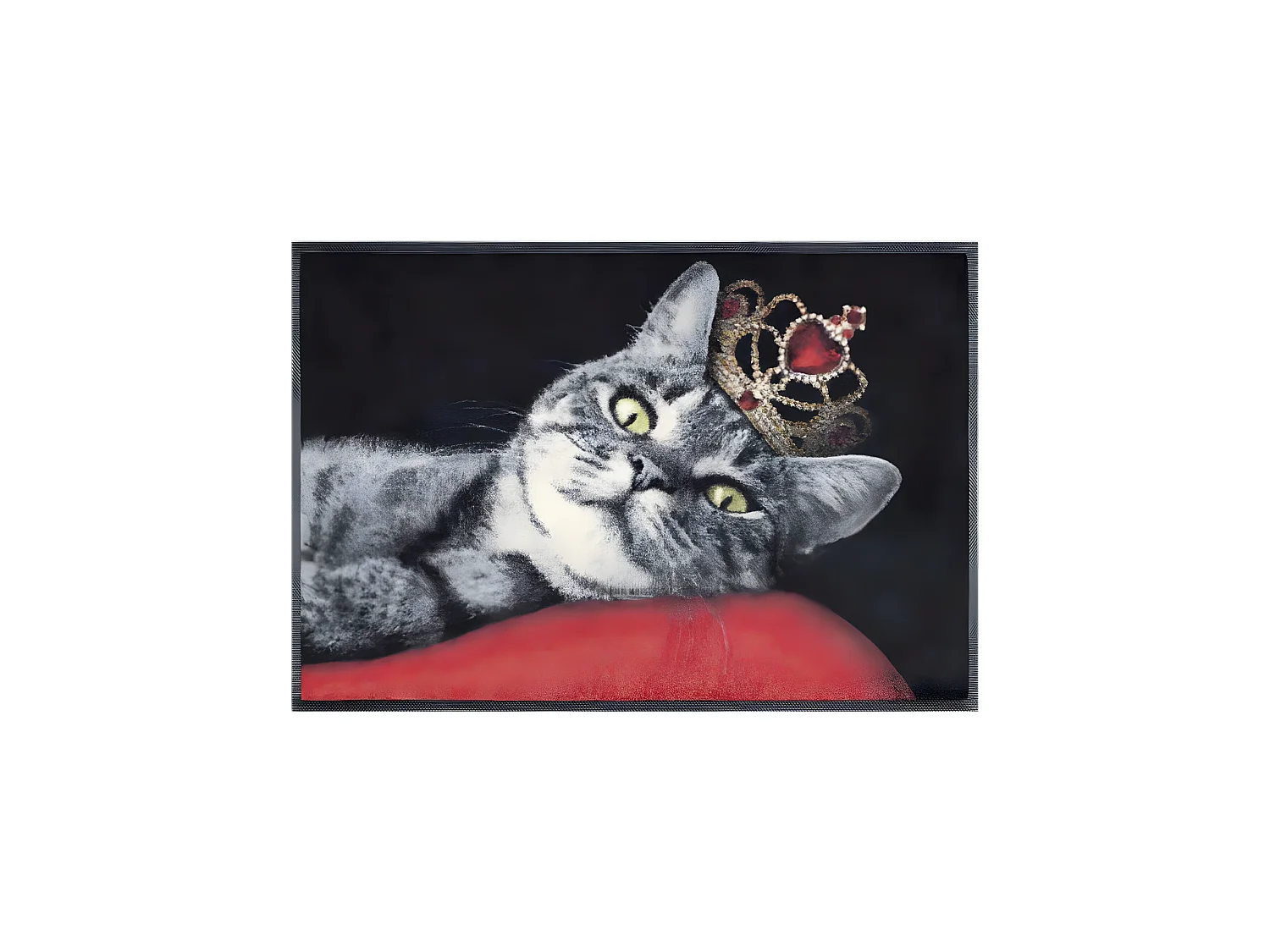 Paillasson 50x75 tissé motif animaux ROYAL CAT rouge