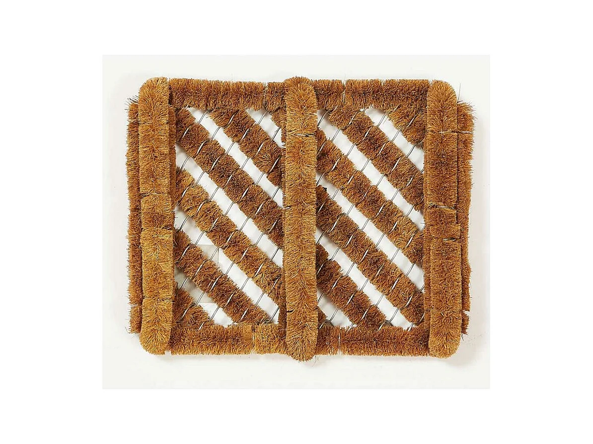 Paillasson 30x36 tissé en coco motif traditionnel DRACO beige