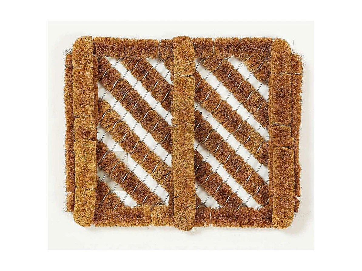 Paillasson 30x36 tissé en coco motif traditionnel DRACO beige