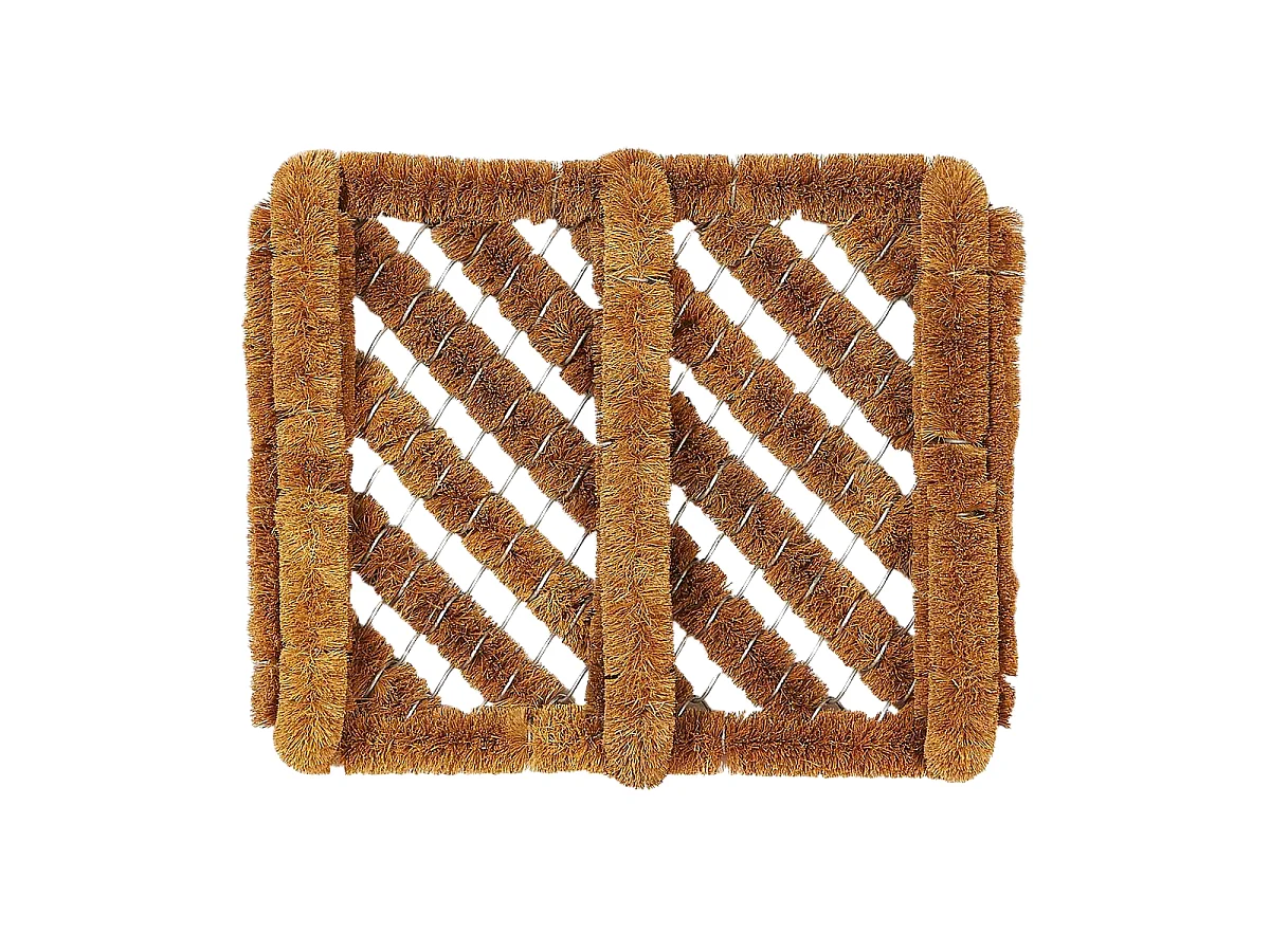 Paillasson 30x36 tissé en coco motif traditionnel DRACO beige