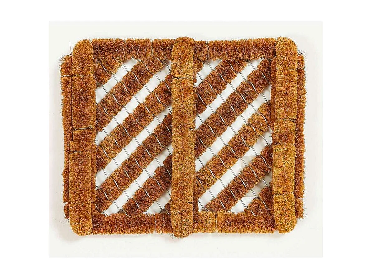 Paillasson 30x36 tissé en coco motif traditionnel DRACO beige