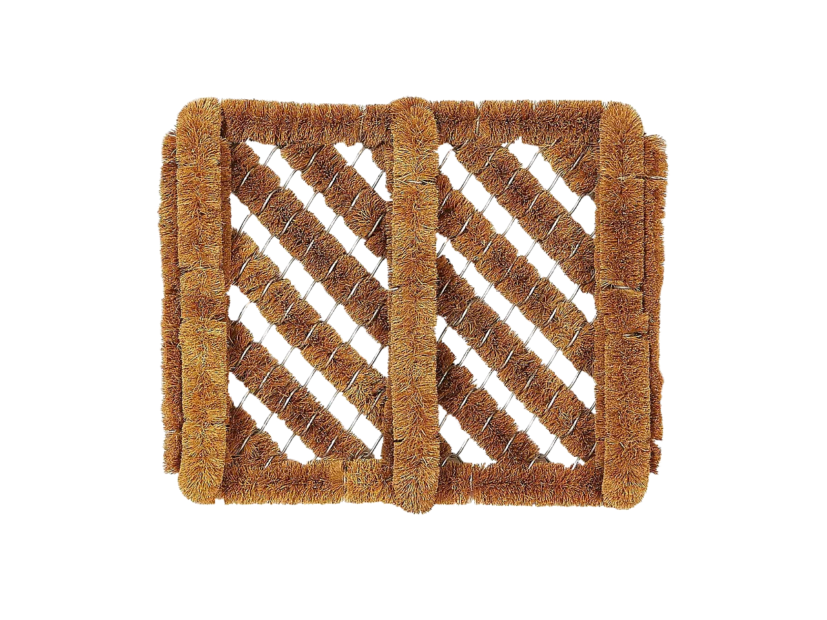 Paillasson 30x36 tissé en coco motif traditionnel DRACO beige