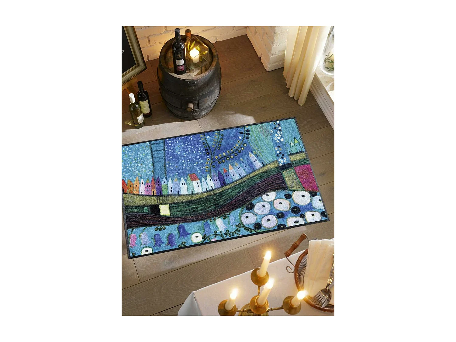 Zerbino tessuto con motivo ad affresco STADT