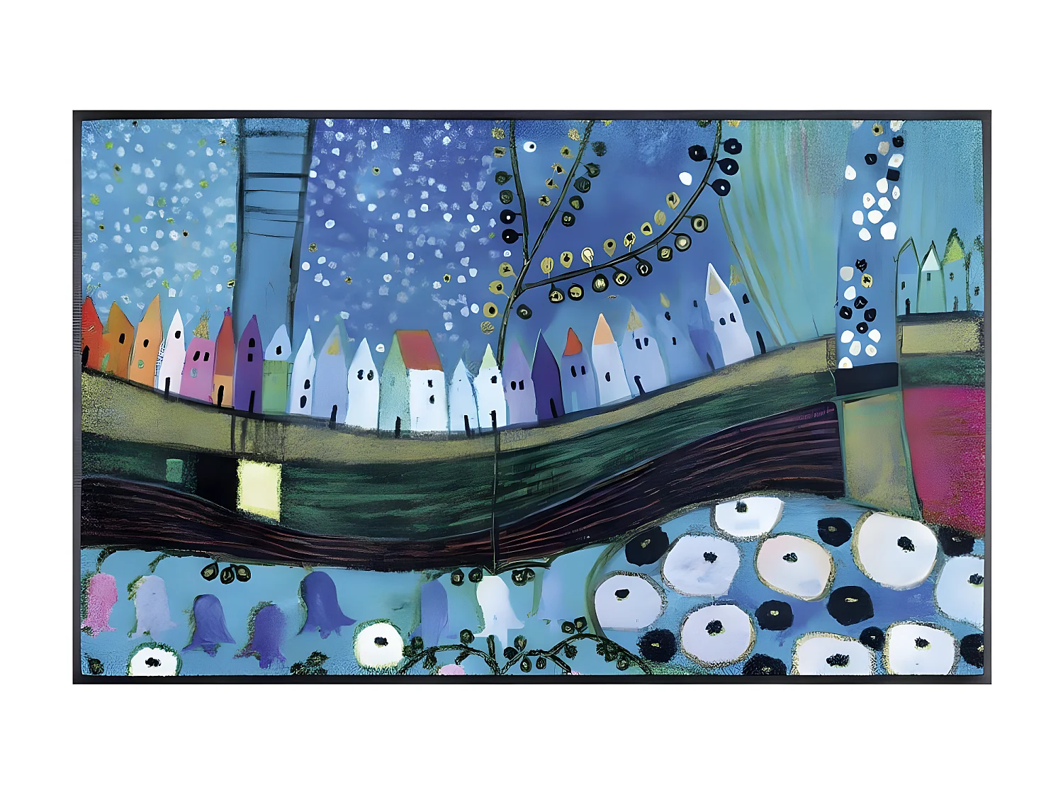 Zerbino tessuto con motivo ad affresco STADT