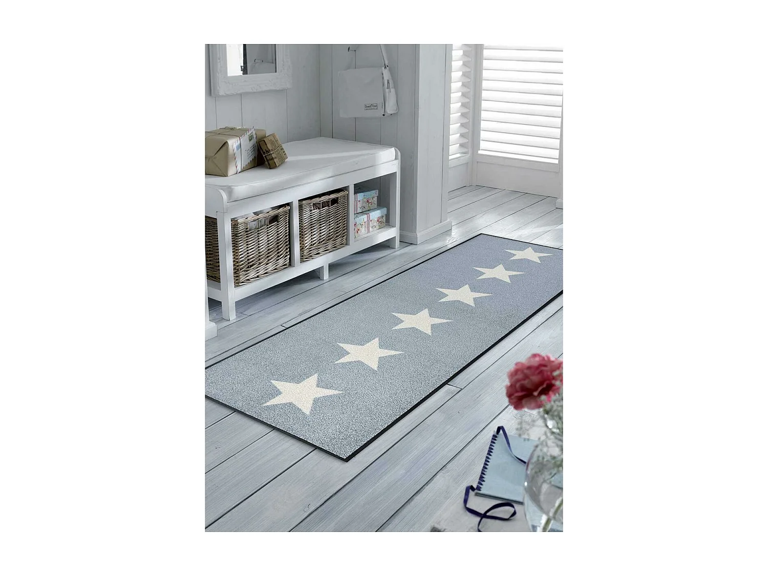 Paillasson 50x75 tissé motif enfant STARO gris