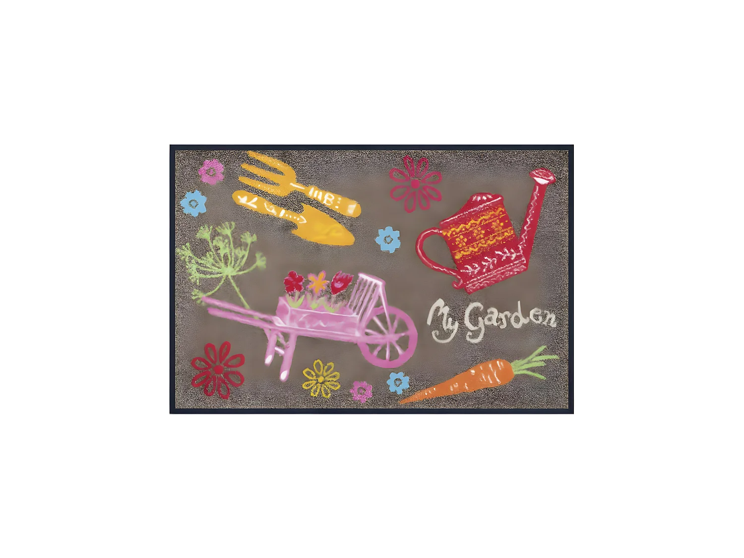 Paillasson 50x75 tissé motif floral GARDEN marron