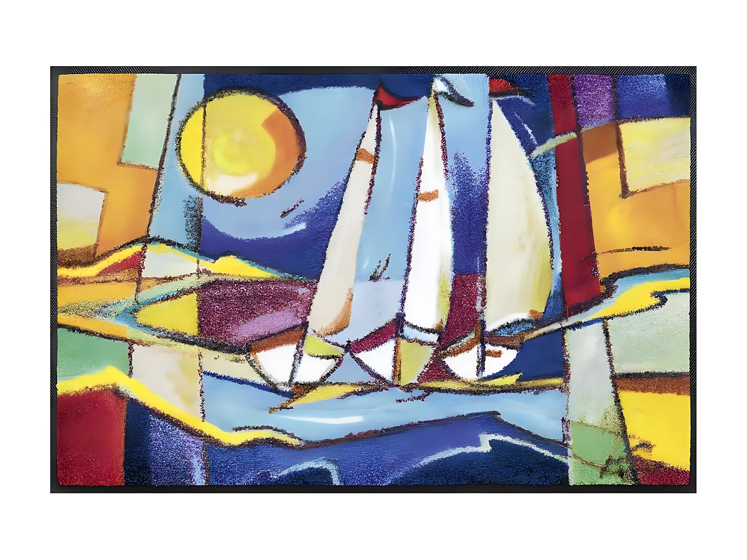 Felpudo tejido con estampado de frescos SALOME