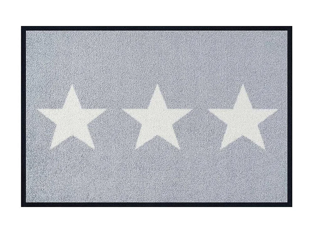 Paillasson 50x75 tissé motif enfant STARS gris