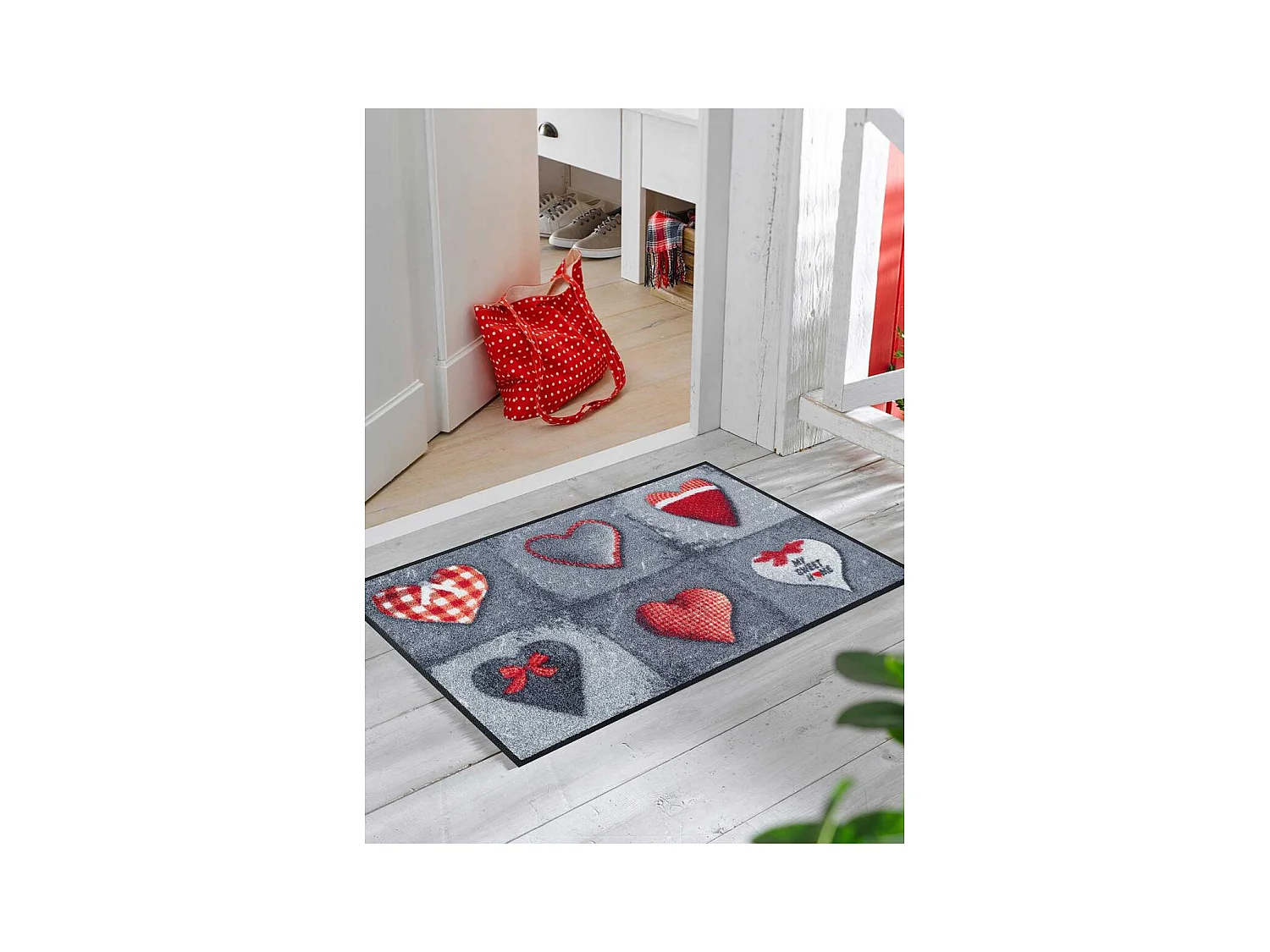 Paillasson 50x75 tissé motif traditionnel SWEETOME gris