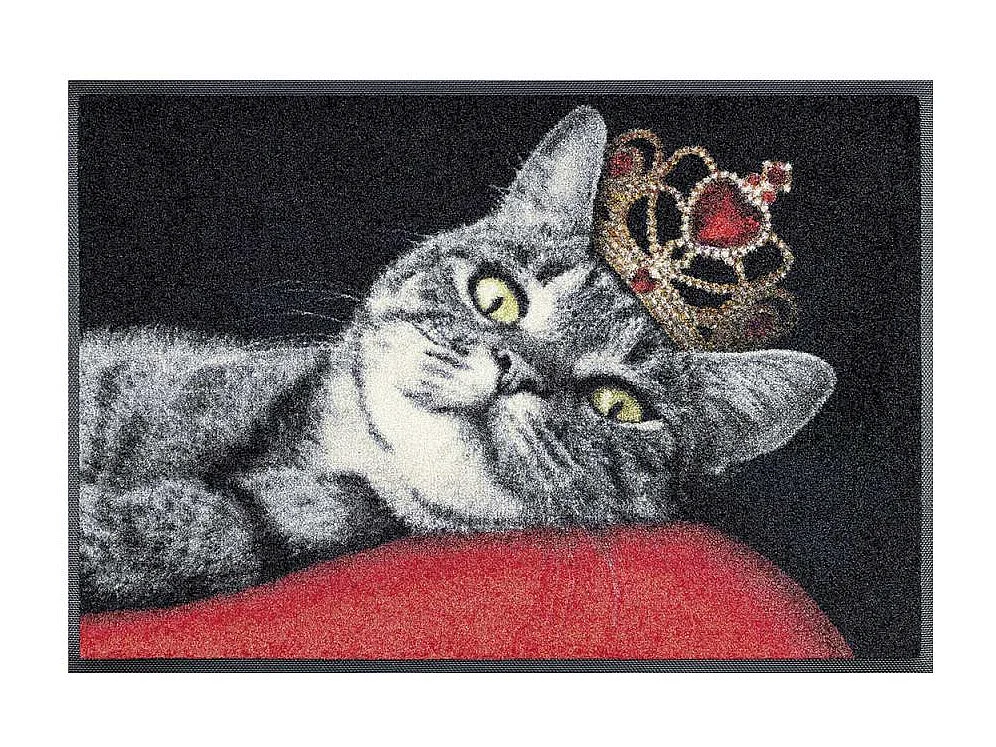 Paillasson 50x75 tissé motif animaux ROCAT noir