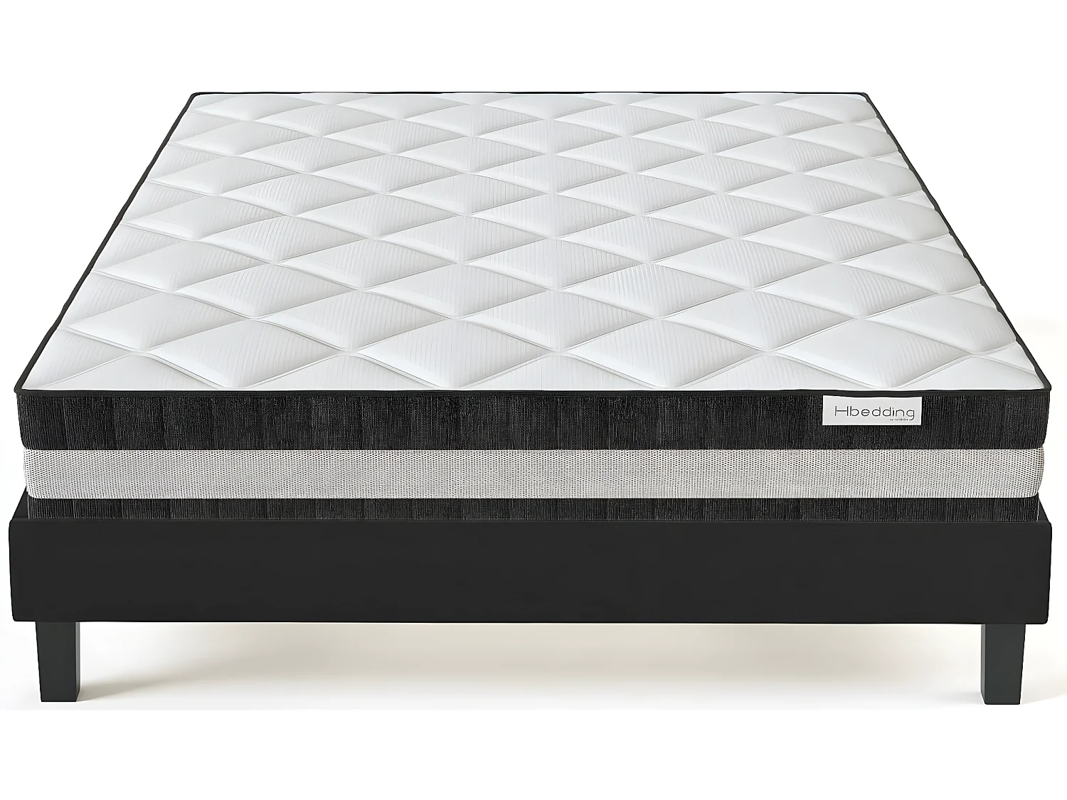 EN ARRET - Ensemble matelas ressorts ensachés + sommier 160x200 - Mousse haute densité et ressorts ensachés - Spring Luxe