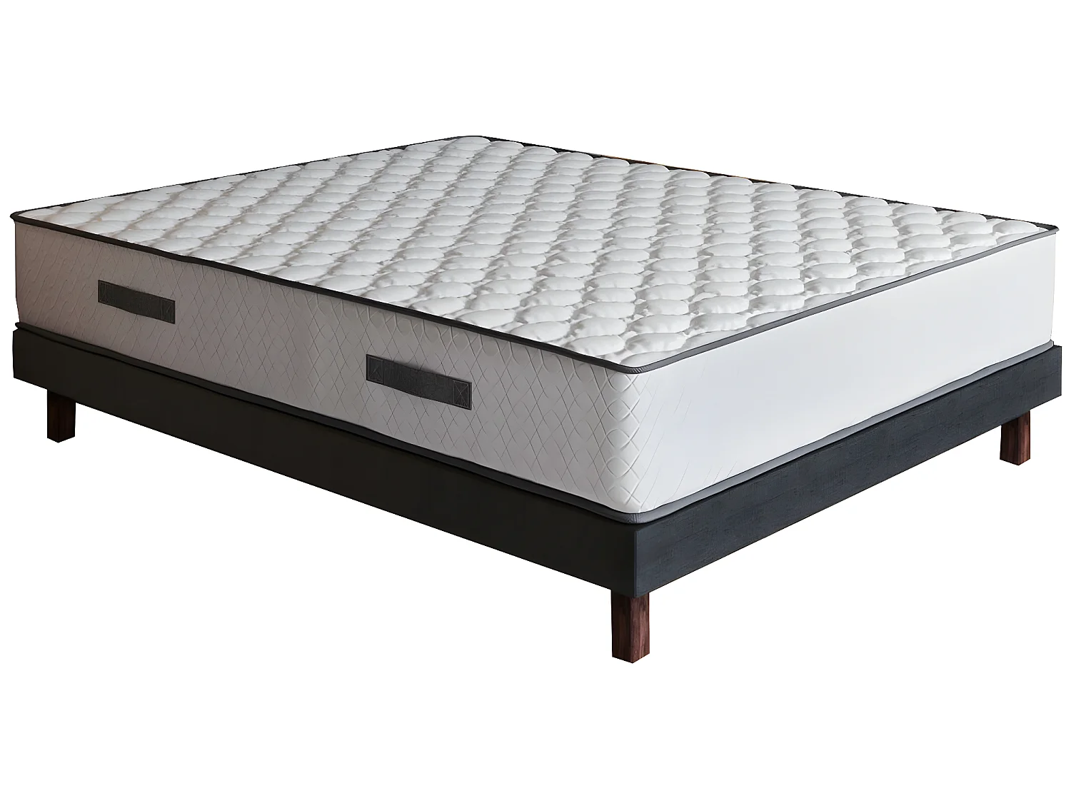 Ensemble matelas ressorts + sommier 140x190 Spring Confort Hbedding - Mousse ergonomique et ressorts ensachés.
